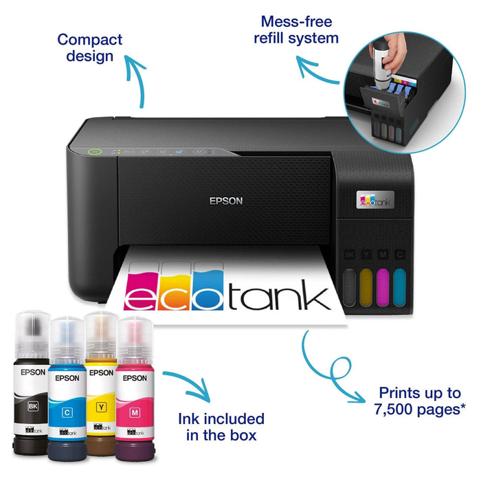 Epson EcoTank ET‑2860 A4 Wi‑Fi All‑in‑One Printer | C11CJ67425