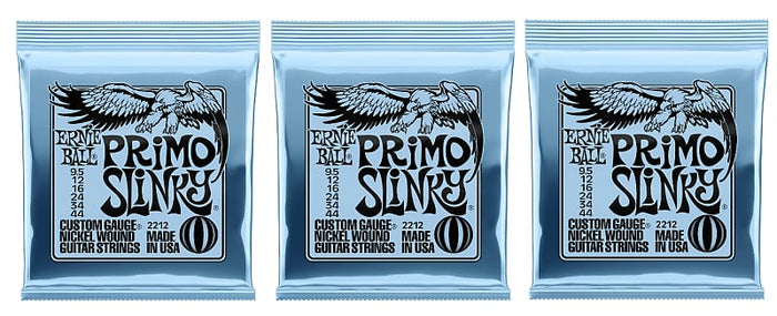 Ernie Ball 2212 Primo Slinky Electric Guitar Strings 9.5-44 (3-Pack)