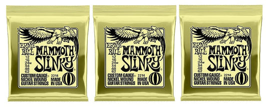 Ernie Ball 2214 Mammoth Slinky Electric Guitar Strings 12-62 (3-Pack)