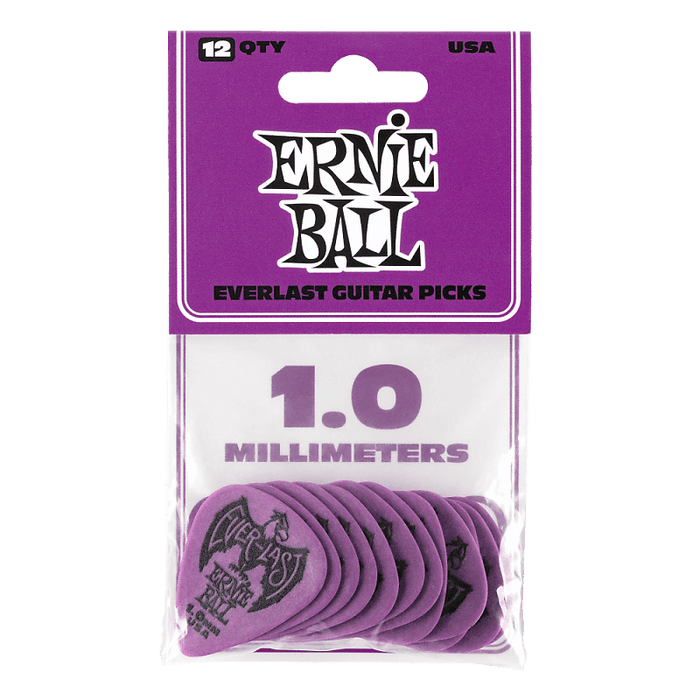Ernie Ball Everlast 1.0mm Pick 12-Pack Purple