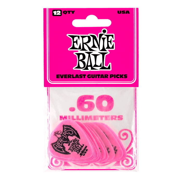 Ernie Ball Everlast .60mm PIck 12-Pack Pink