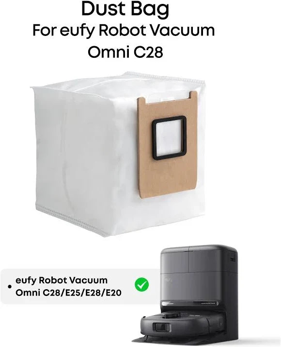 Eufy 3L Robot Vacuum Dust Bags 3‑Pack for Omni E28, E20 3 in 1 & E25 | T29YQA20 Eufy Vacuum Accessories Euronics Ireland