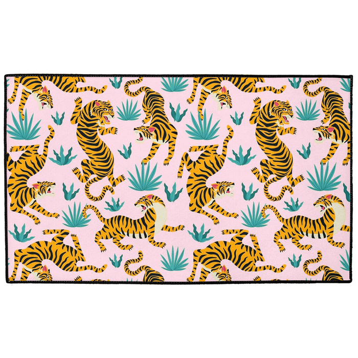 Exotic Tiger Indoor/Outdoor Floor Mat Pink