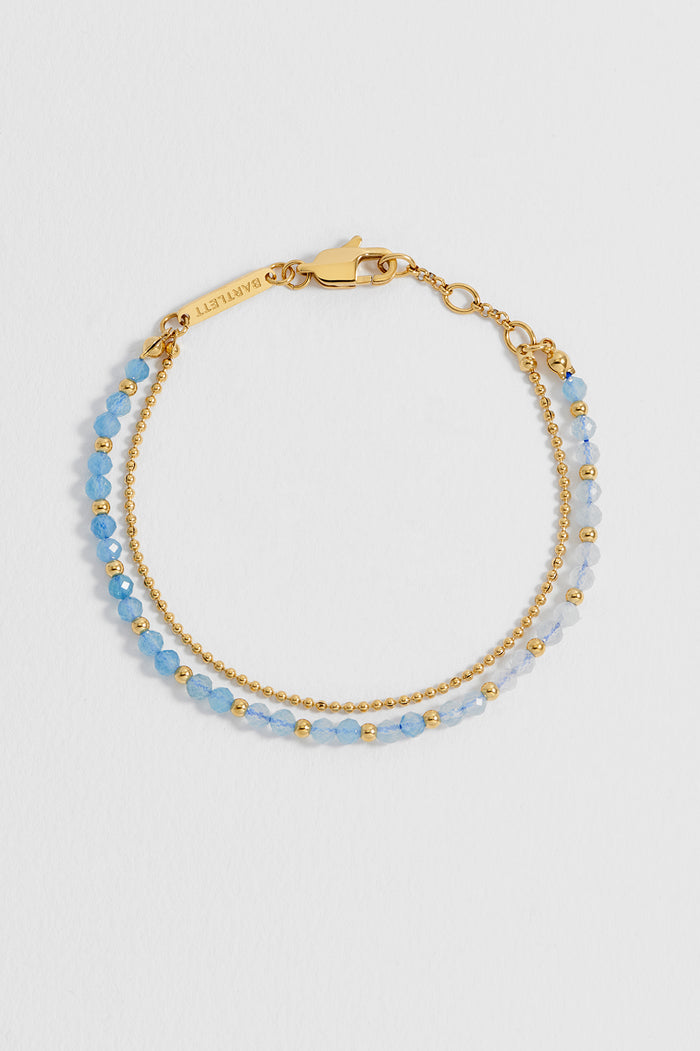 Faceted Blue Quartz Duo Bracelet