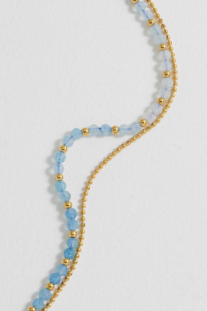 Faceted Blue Quartz Duo Bracelet