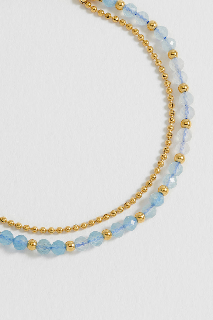 Faceted Blue Quartz Duo Bracelet