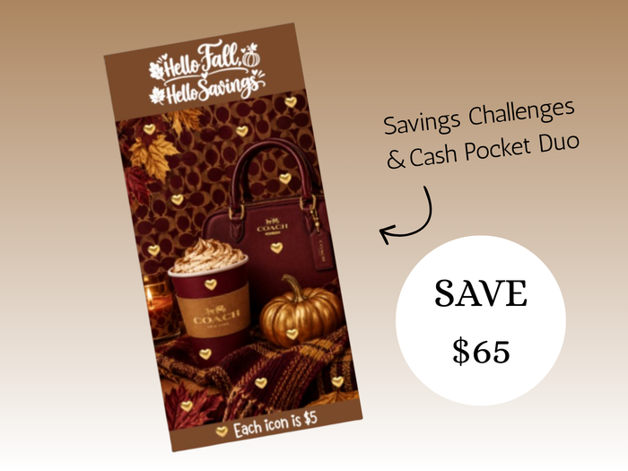 Fall Coach | Savings Insert /Cash Pocket Duo | A6 Rings | 65