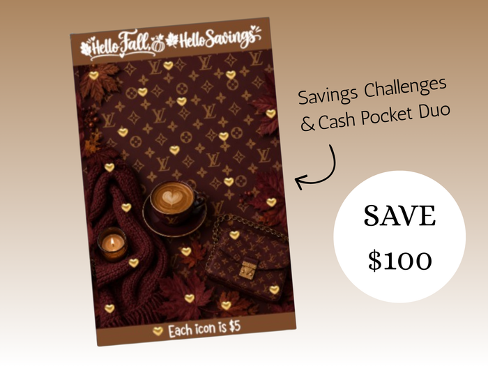 Fall Louis V | Savings Insert /Cash Pocket Duo | A5 Rings | 100