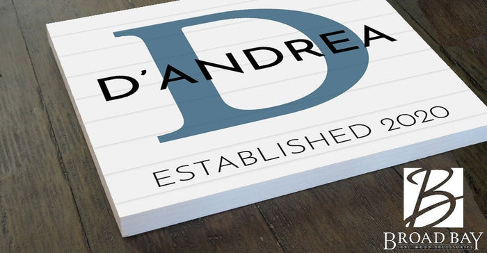 Family Monogram Sign Personalized Name Established Date - 10.5" x 10.5" - Broad Bay Personalized Gifts Shipped Fast