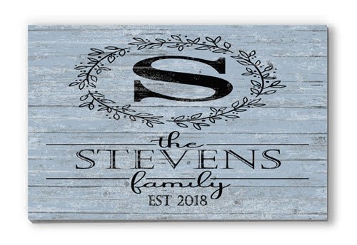 Last Name Monogram Sign with Established Date