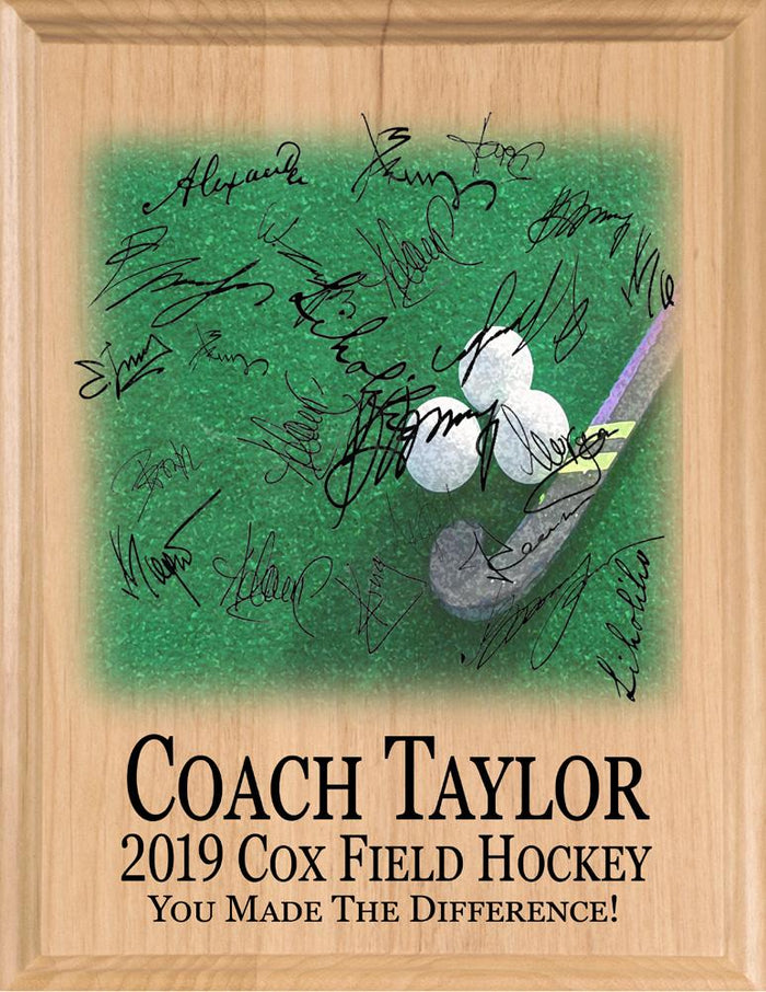Signable Field Hockey Plaque