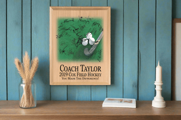 Field Hockey Coach Gift Plaque Personalized and Signable By Team - Broad Bay Personalized Gifts Shipped Fast