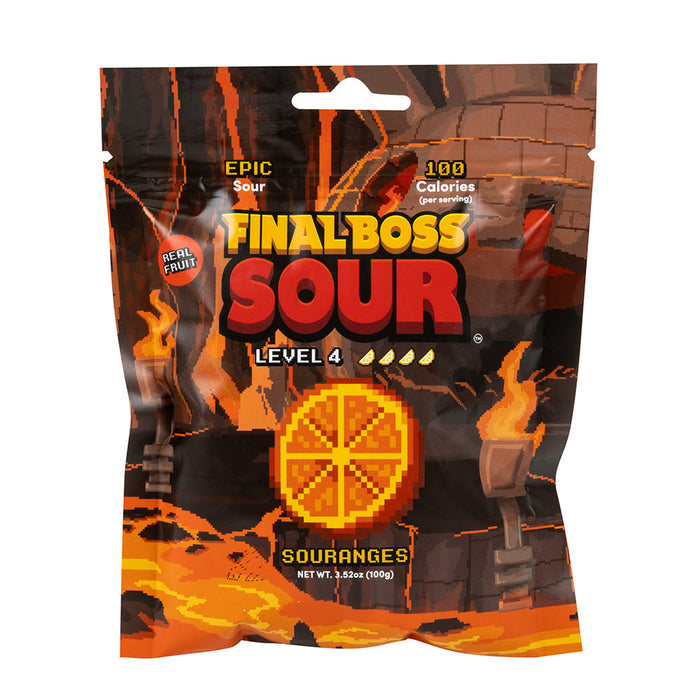 Final Boss Sour Level 4 Souranges Candy Treats Peg Bag - 12 Count