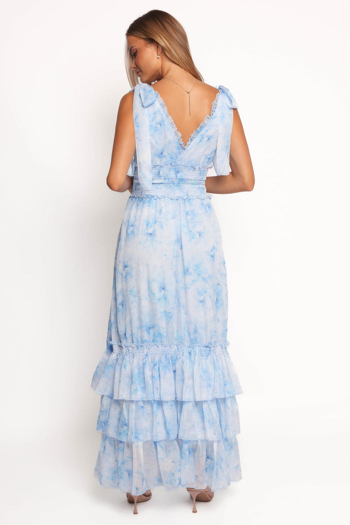 Petal and Pup USA DRESSES Fionna Maxi Dress - Blue Floral (Hold for Amazon)