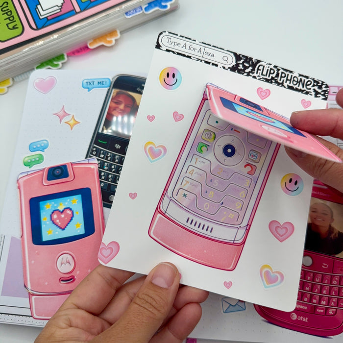 Flip Phone Jumbo Journaling Sticker Frame