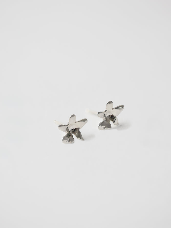 Wolf Circus Flower Charm Stud Earrings in 925 Sterling Silver-Earrings-wolfcircus.com