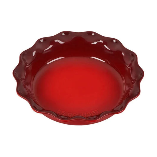 Fluted Pie Dish - cerise