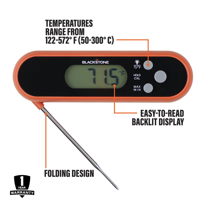 Folding Probe Thermometer - Must - Have Griddle Accessories | Blackstone Products