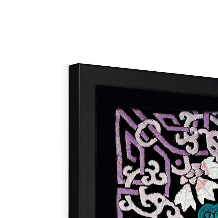 Framed Qing Dynasty, Traditional Chinese Silk Embroidery Pheasant Antique Mandarin Square Framed Art Print