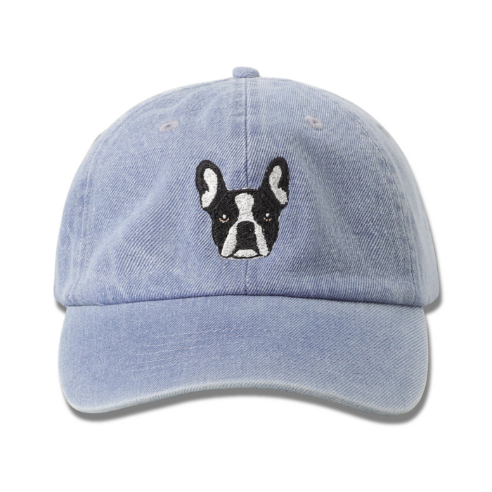 Frenchie Embroidered Denim Baseball Cap