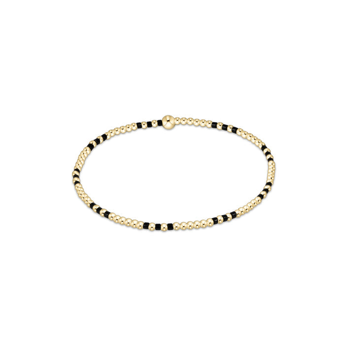 Gameday Hope Joy Pattern 2mm Bead Bracelet - Onyx