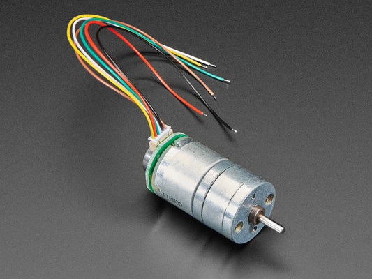 Geared DC Motor with Magnetic Encoder Outputs - 7 VDC 1:20 Ratio by The Pi Hut - The Pi Hut