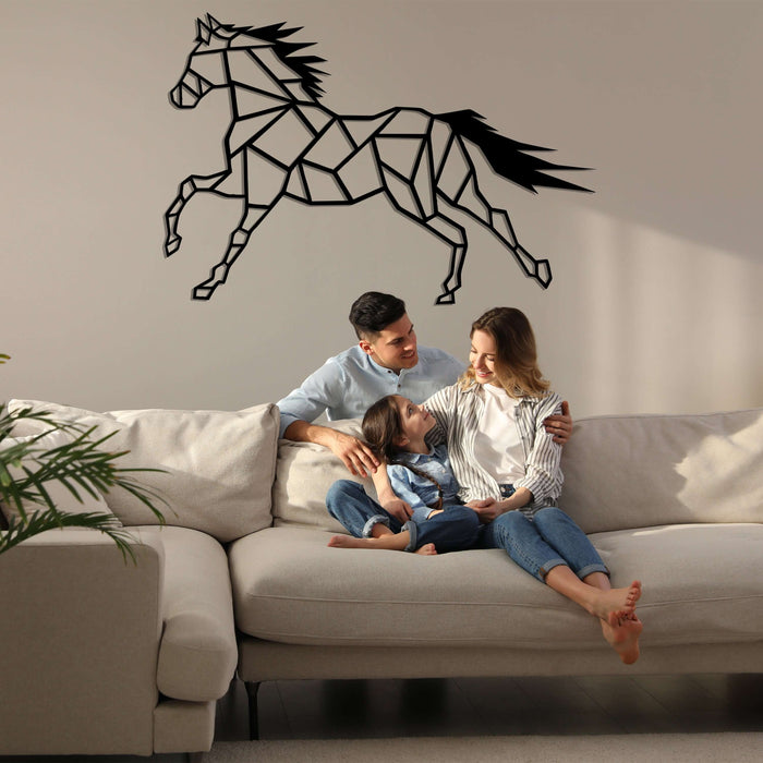 Geometric Horse Metal Wall Art - Decor available at Dekadron for $89.90