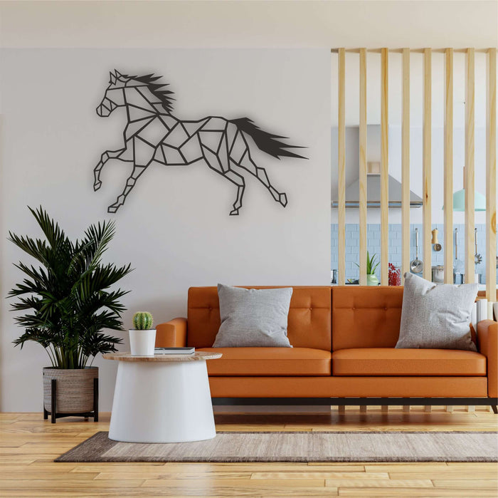 Geometric Horse Metal Wall Art - Decor available at Dekadron for $89.90