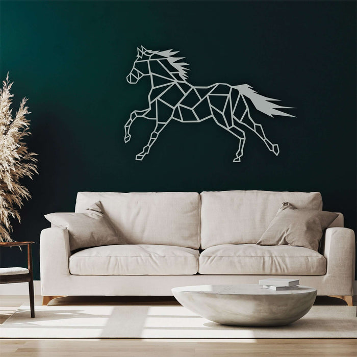 Geometric Horse Metal Wall Art - Decor available at Dekadron for $99.90