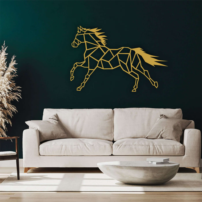 Geometric Horse Metal Wall Art - Decor available at Dekadron for $99.90