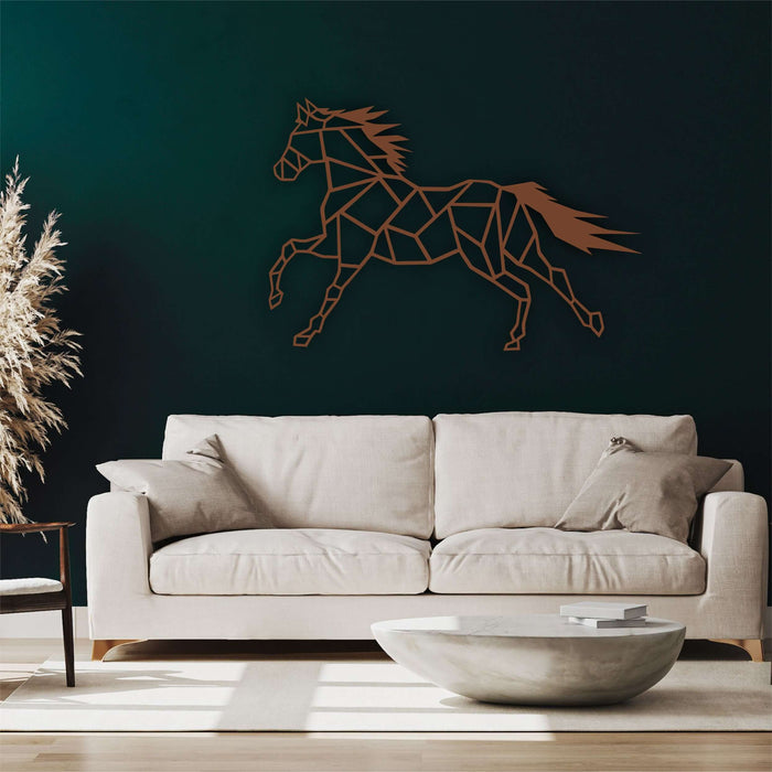 Geometric Horse Metal Wall Art - Decor available at Dekadron for $99.90
