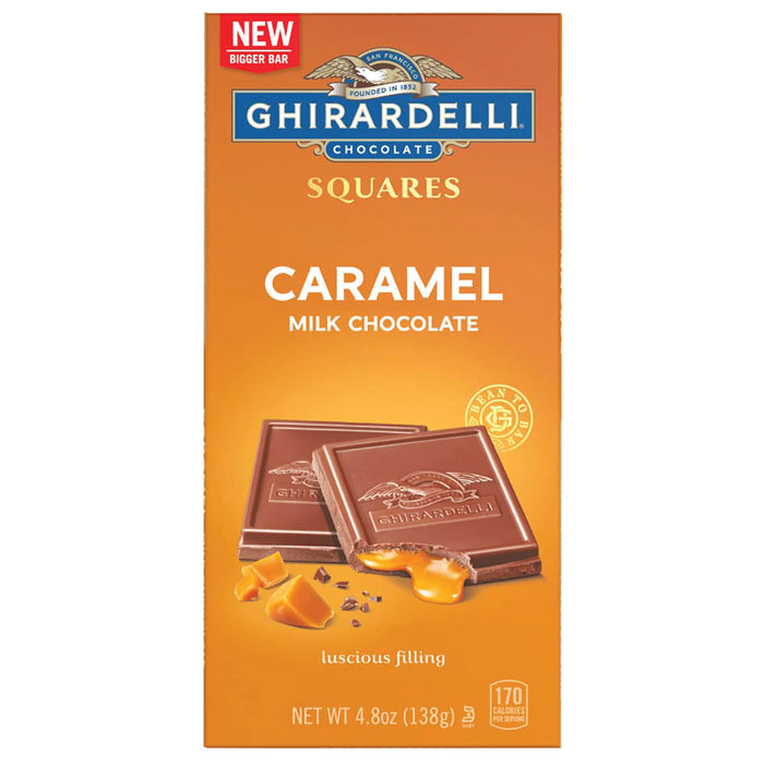 Ghirardelli Caramel Milk Chocolate Squares Candy Bar - 10 Count