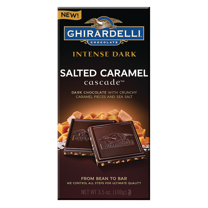 Ghirardelli Intense Dark Sea Salt Caramel Cascade Chocolate Bar - 12 Count