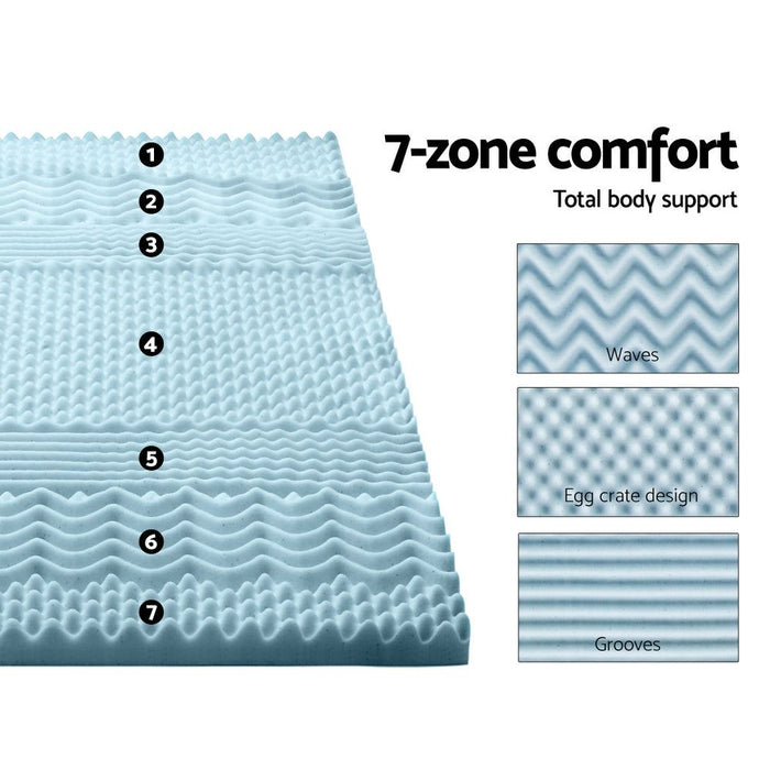Giselle Bedding Memory Foam Mattress Topper 7-Zone 5cm King -Home Living Store - -