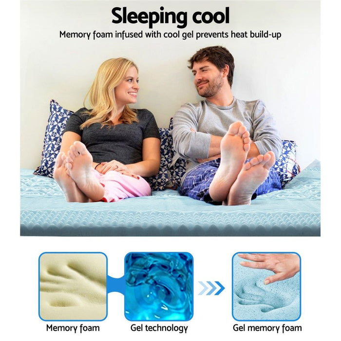 Giselle Bedding Memory Foam Mattress Topper 7-Zone 5cm King -Home Living Store - -