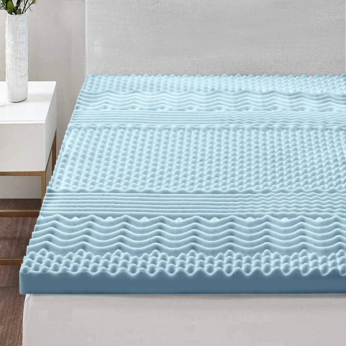 Giselle Bedding Memory Foam Mattress Topper 7-Zone 5cm Queen -Home Living Store - -