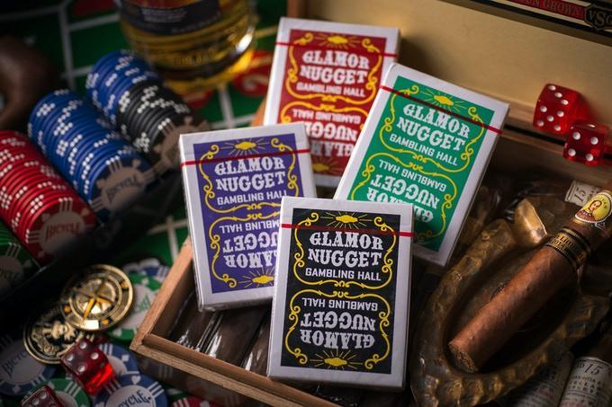Glamor Nugget (Dark Red) Playing Cards by RarePlayingCards.com