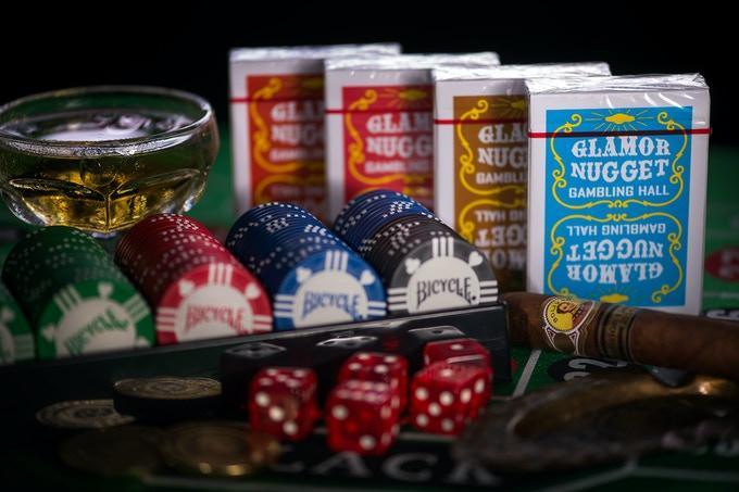 Glamor Nugget (Dark Red) Playing Cards by RarePlayingCards.com