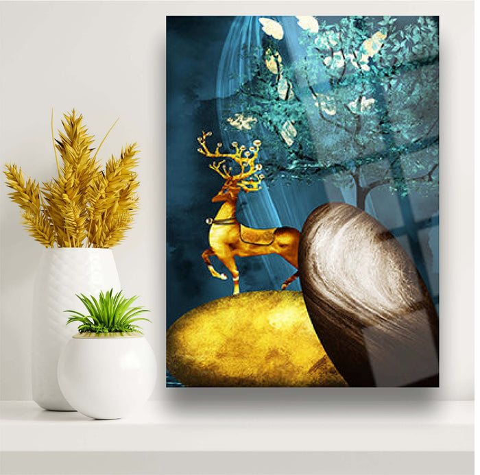 Golden Deer Wall Decor - Artwork available at Dekadron for $99.90