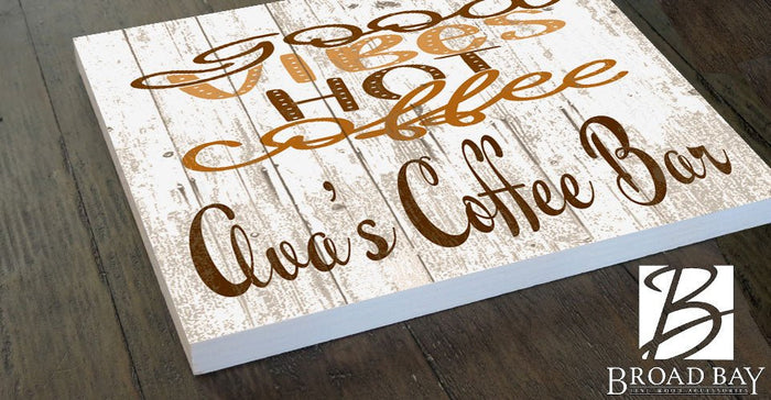 Good Vibes Hot Coffee - Personalized Coffee Lover Gifts - Broad Bay Personalized Gifts Shipped Fast