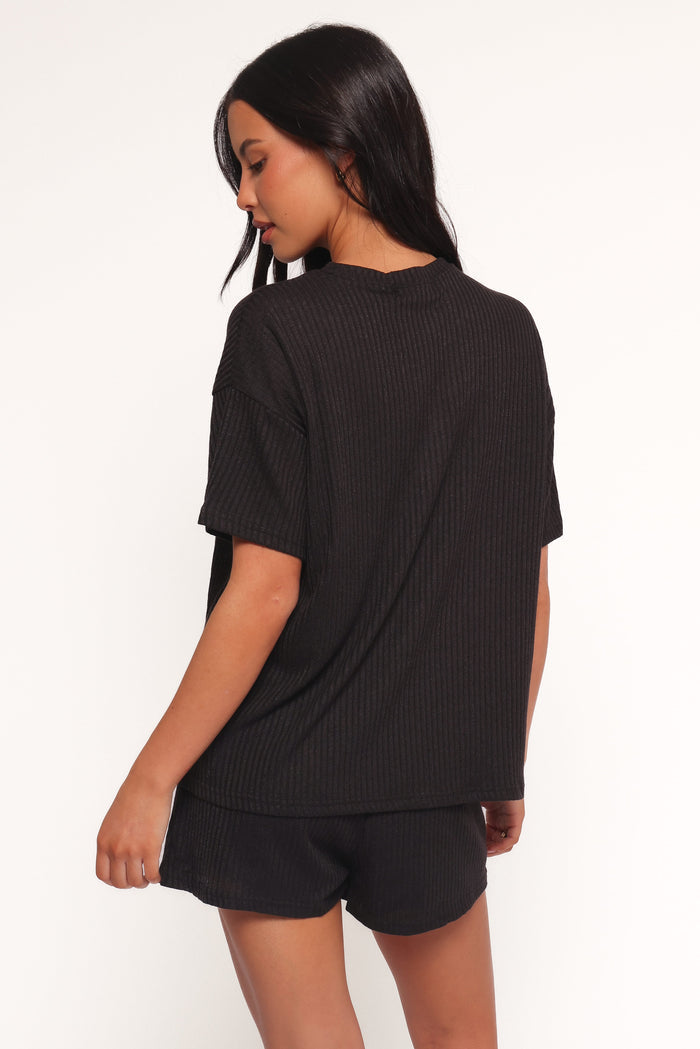 Petal and Pup USA SETS Granger Knit Short Set - Black