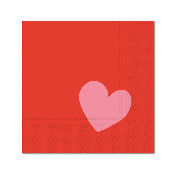 Graphic Hearts Paper Beverage Napkins
