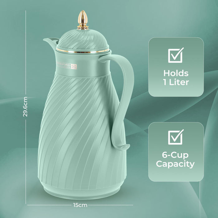 Green 1L Insulated Vacuum Flask Thermos Jug