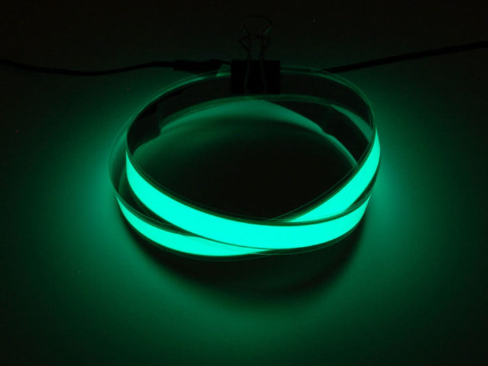 Green Electroluminescent (EL) Tape Strip - 100cm w/2 connectors [Discontinued] by The Pi Hut - The Pi Hut
