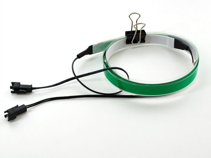 Green Electroluminescent (EL) Tape Strip - 100cm w/2 connectors [Discontinued] by The Pi Hut - The Pi Hut
