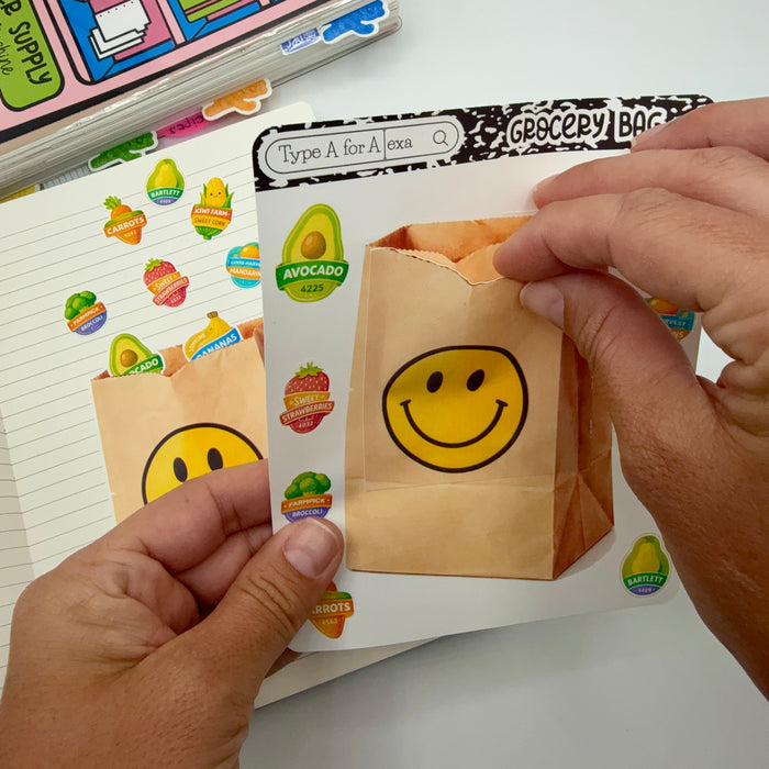 Grocery Bag Jumbo Journaling Sticker Pocket