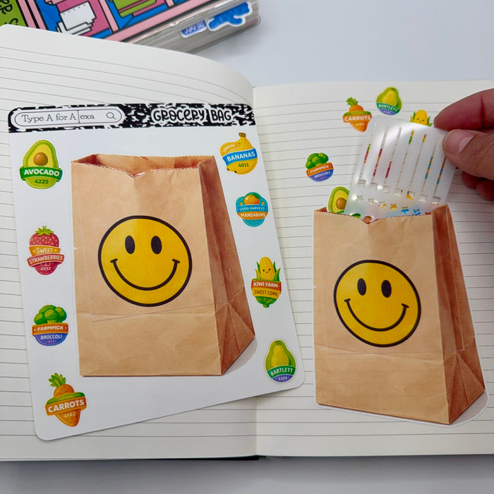 Grocery Bag Jumbo Journaling Sticker Pocket