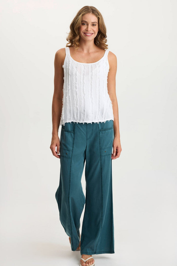 XCVI Haddon Stripe Voile/Jersey A-Line Tank