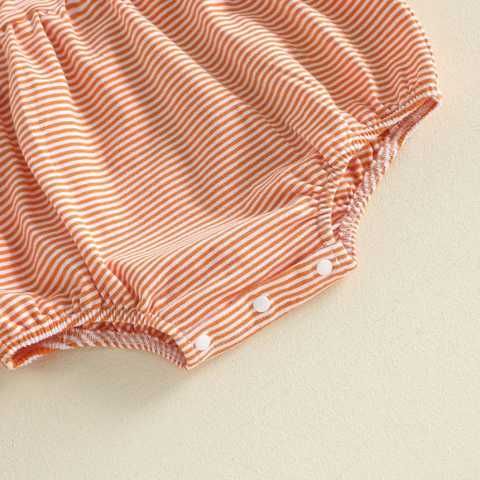 HALLOWEEN Striped Collared Romper