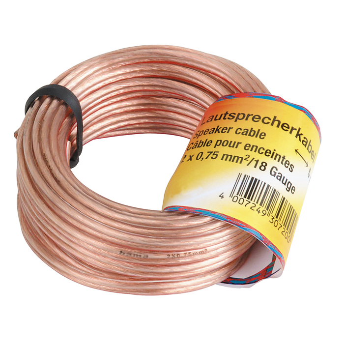 Hama Loudspeaker Cable 2x0.75 mm 20m transparent 00205266